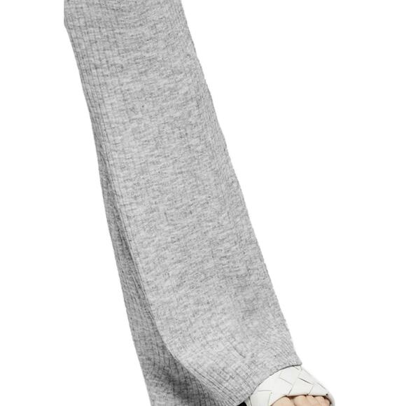 Topshop Pull On Drawstring Rib Knit Flare Leg Retro Pants Sz 14 Heather Gray NWT - Picture 6 of 8